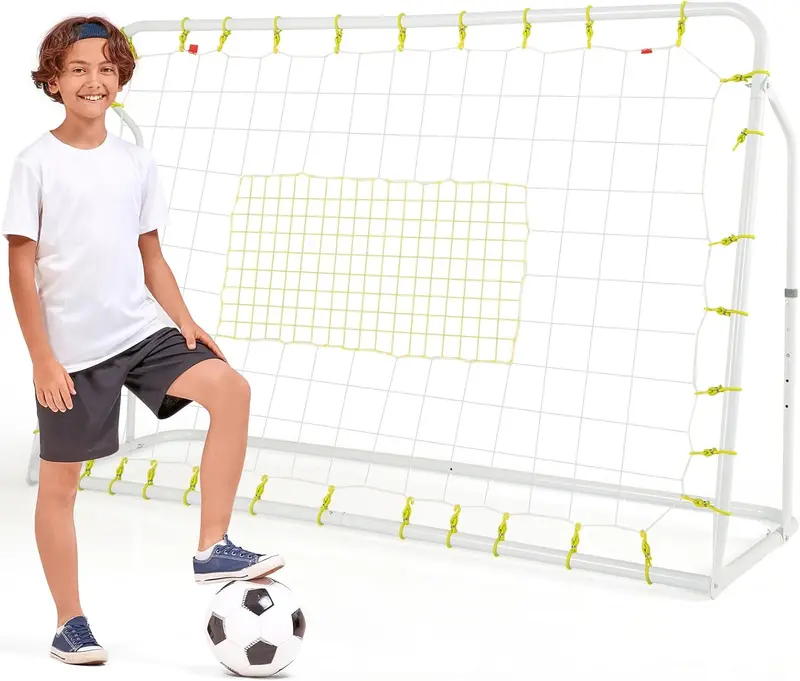 2-in-1 Soccer Rebounder Net – 6ft x 4ft Goal with Integrated Shooting Target Zone