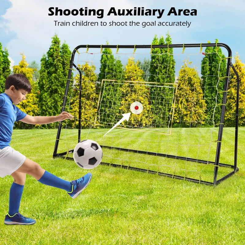 2-in-1 Soccer Rebounder Net – 6ft x 4ft Goal with Integrated Shooting Target Zone