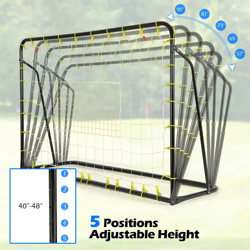 2-in-1 Soccer Rebounder Net – 6ft x 4ft Goal with Integrated Shooting Target Zone