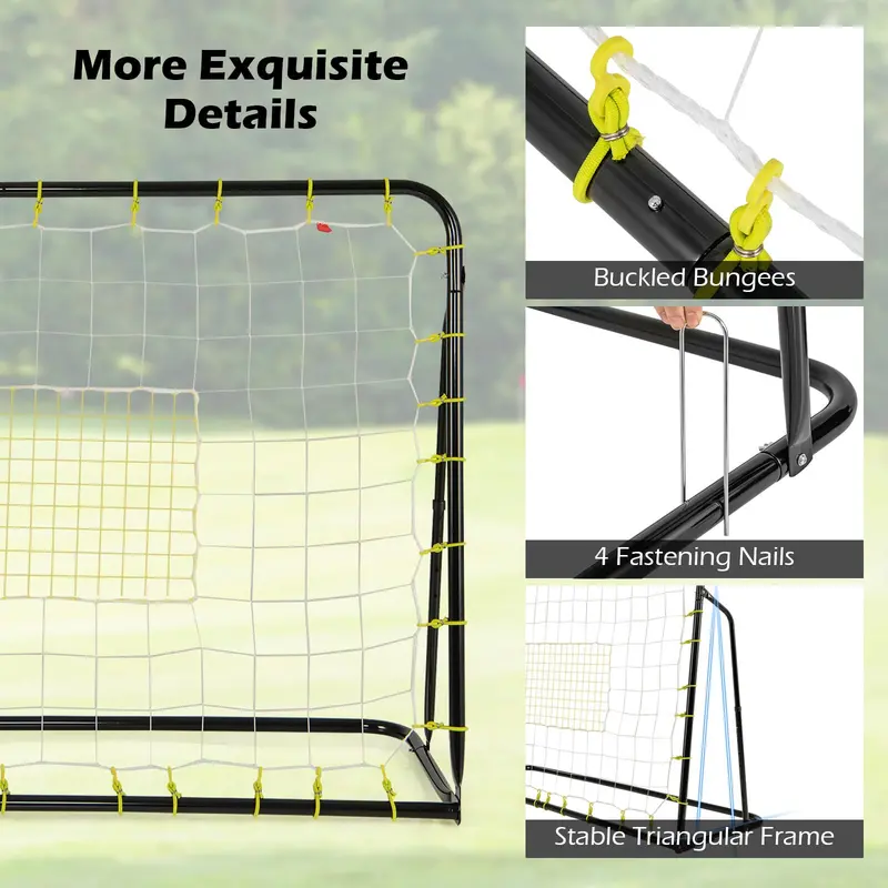 2-in-1 Soccer Rebounder Net – 6ft x 4ft Goal with Integrated Shooting Target Zone