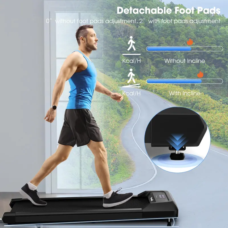2-in-1 Under-Desk Walking Pad – Foldable Treadmill with 265 LB Weight Capacity