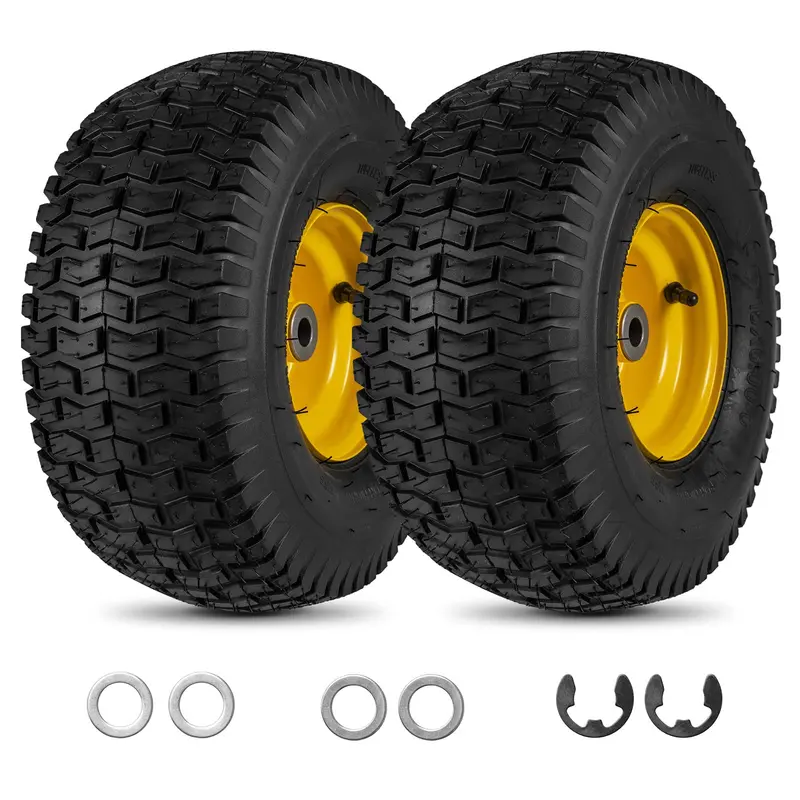 2-Pack 15 x 6.00-6 Tube-Type Tires & Wheels – Standard Inner Tube Compatibility