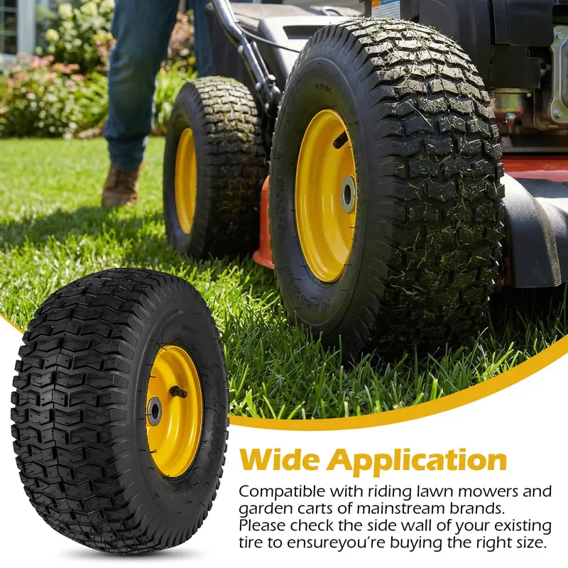 2-Pack 15 x 6.00-6 Tube-Type Tires & Wheels – Standard Inner Tube Compatibility