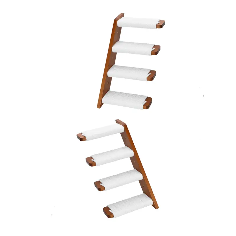 2-Pack Cat Wall Stairs with Sisal-Wrapped Treads for Vertical Play Space 2