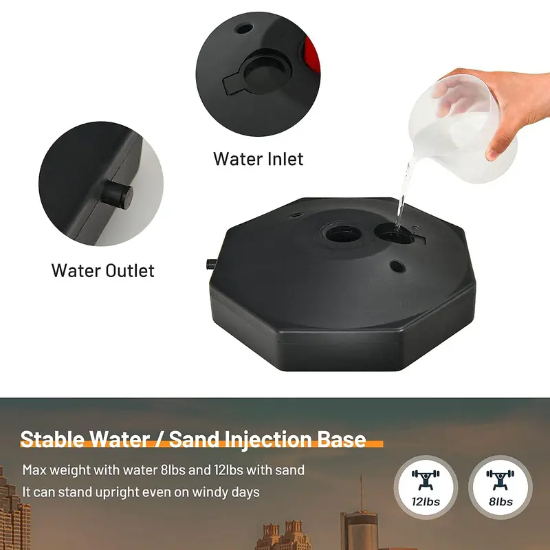 2-Pack Fillable Delineator Posts with Octagonal Bases and 5-Foot Connectable Chains