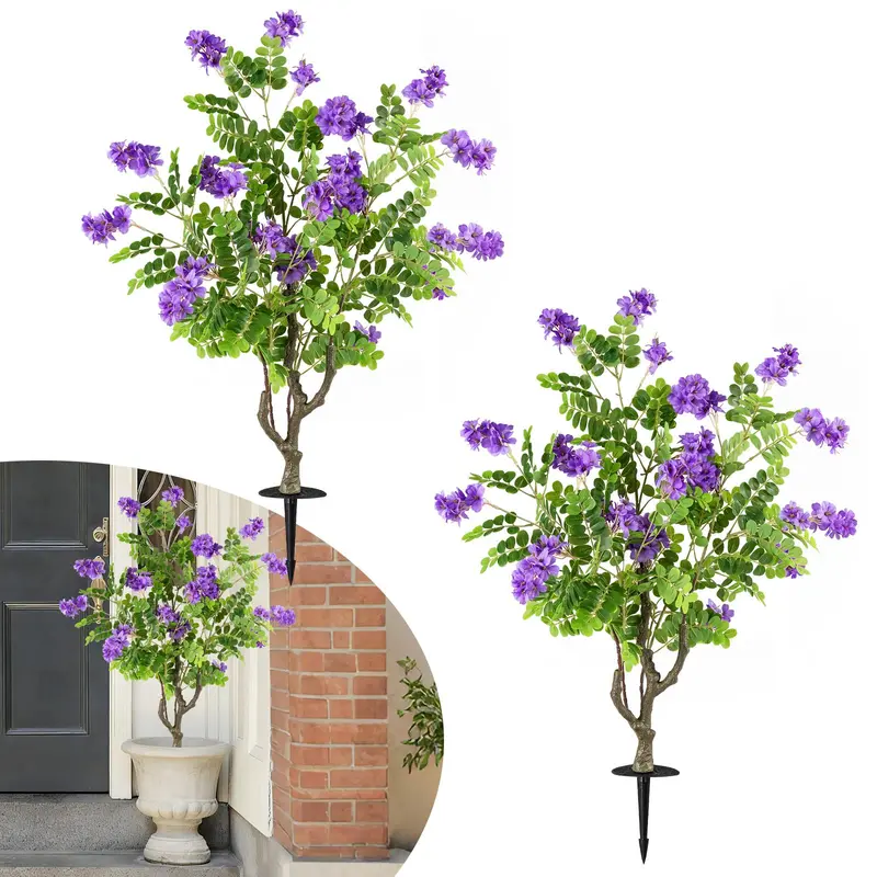 2-Pack Sophora Japonica Locust Flower Trees – 39-Inch Fake Blossoms with Spikes