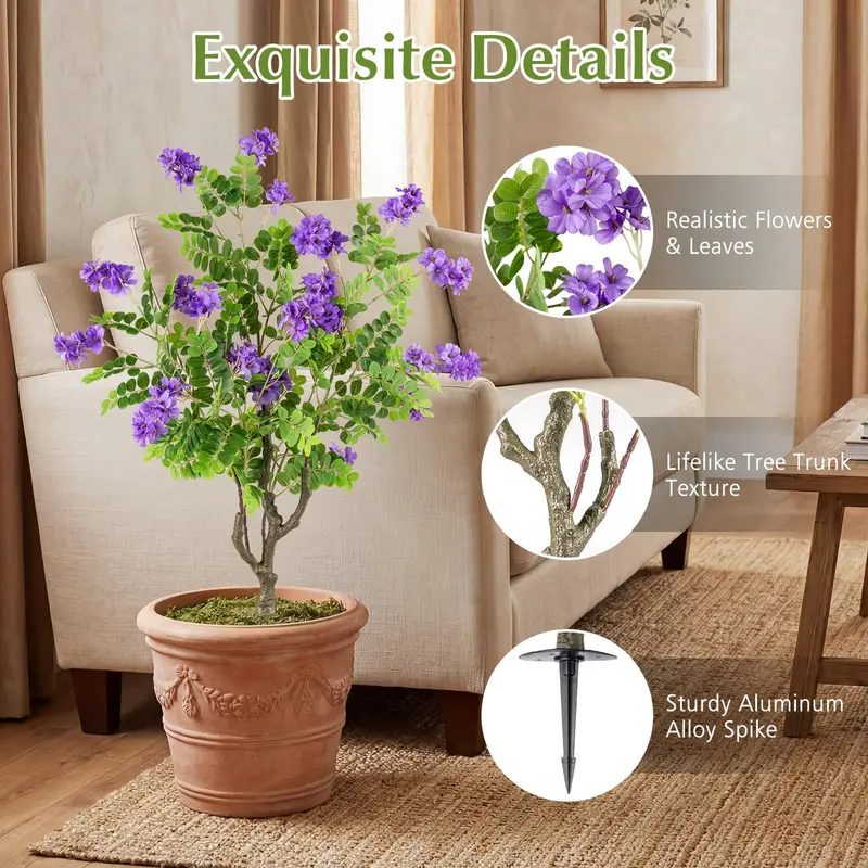 2-Pack Sophora Japonica Locust Flower Trees – 39-Inch Fake Blossoms with Spikes