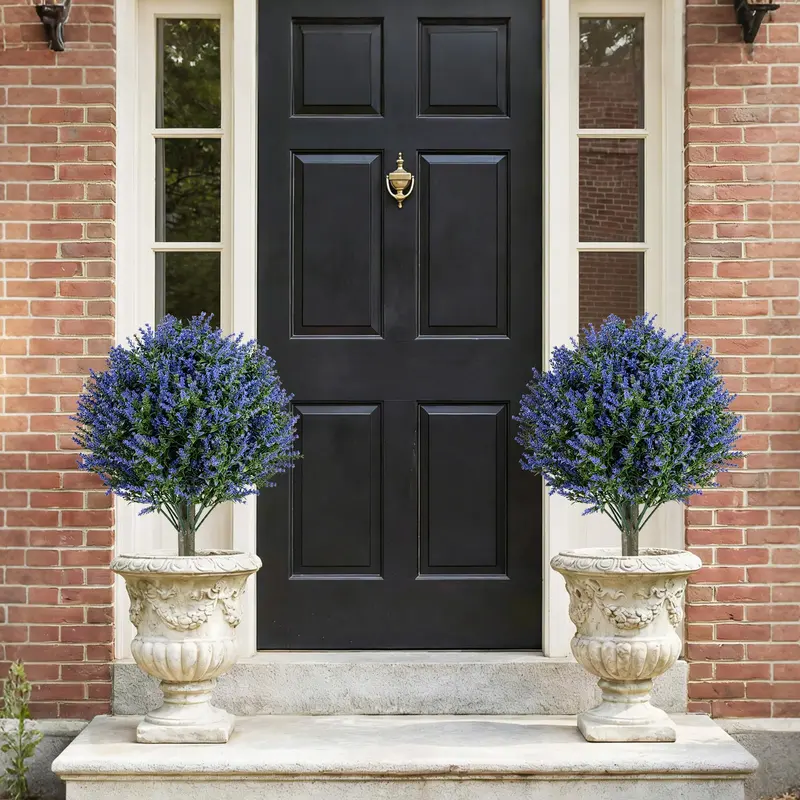 2-Pack Sun-Resistant Lavender Topiary Balls – UV-Stable Indoor/Outdoor Evergreen Decor