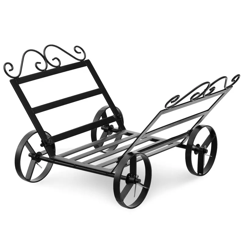 20-Inch Decorative Firewood Rack with Wheels for Indoor or Outdoor Use 2