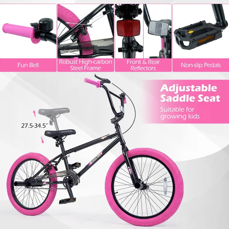20-Inch Freestyle BMX Bike with Full 360-Degree Handlebar Rotation