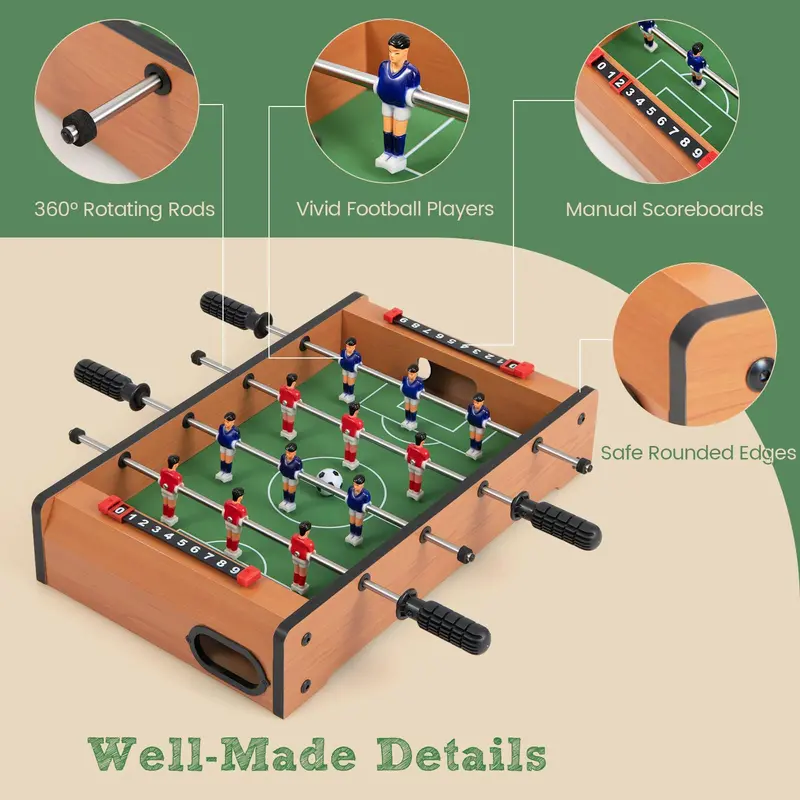 20-Inch Portable Foosball Table for Kids – Mini Soccer Game with Score Trackers