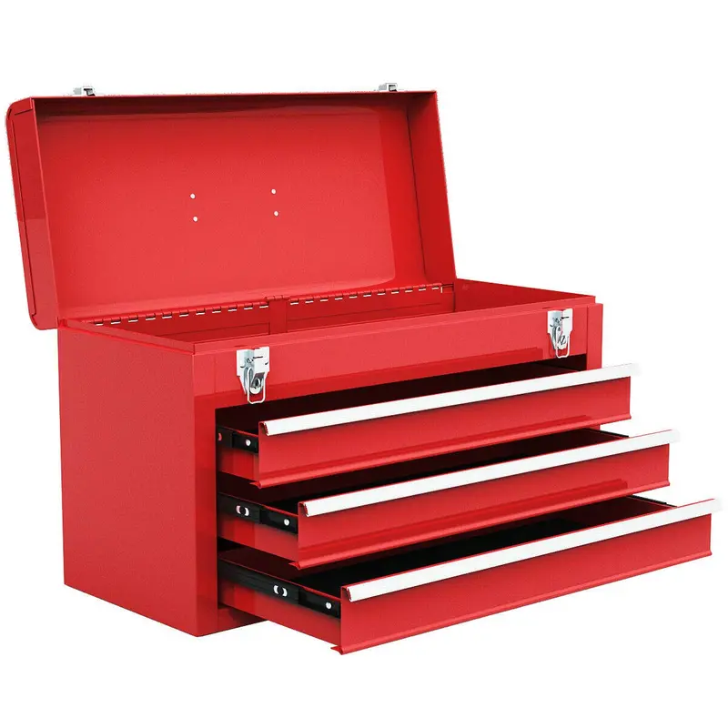 20-Inch Portable Steel Tool Chest with Durable Cabinet Construction