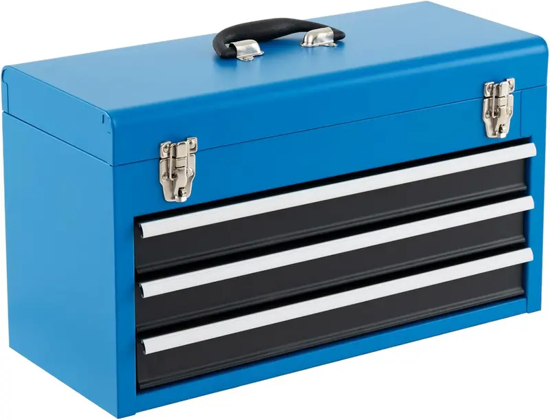 20-Inch Portable Steel Tool Chest with Durable Cabinet Construction