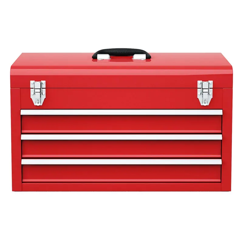 20-Inch Portable Steel Tool Chest with Durable Cabinet Construction