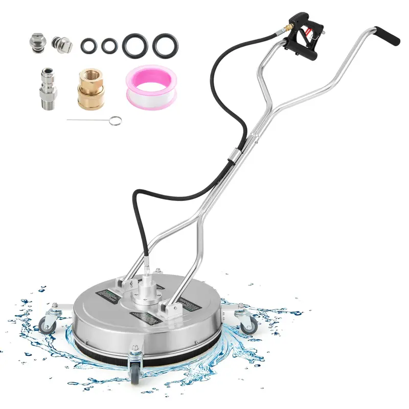 20-Inch Surface Cleaner Attachment for Pressure Washers – Dual-Handle Design with Stainless Housing & 4 Wheels