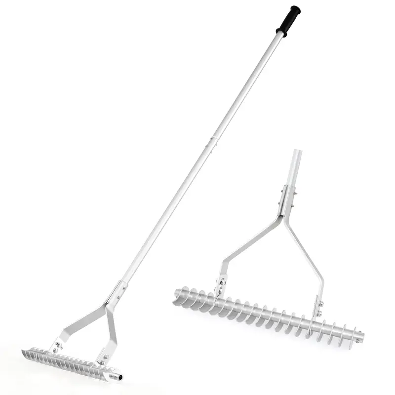 20-Inch Thatch Rake for Lawn Aeration – Dethatching Tool to Remove Dead Grass and Loosen Compacted Soil