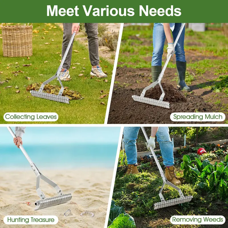 20-Inch Thatch Rake for Lawn Aeration – Dethatching Tool to Remove Dead Grass and Loosen Compacted Soil 2