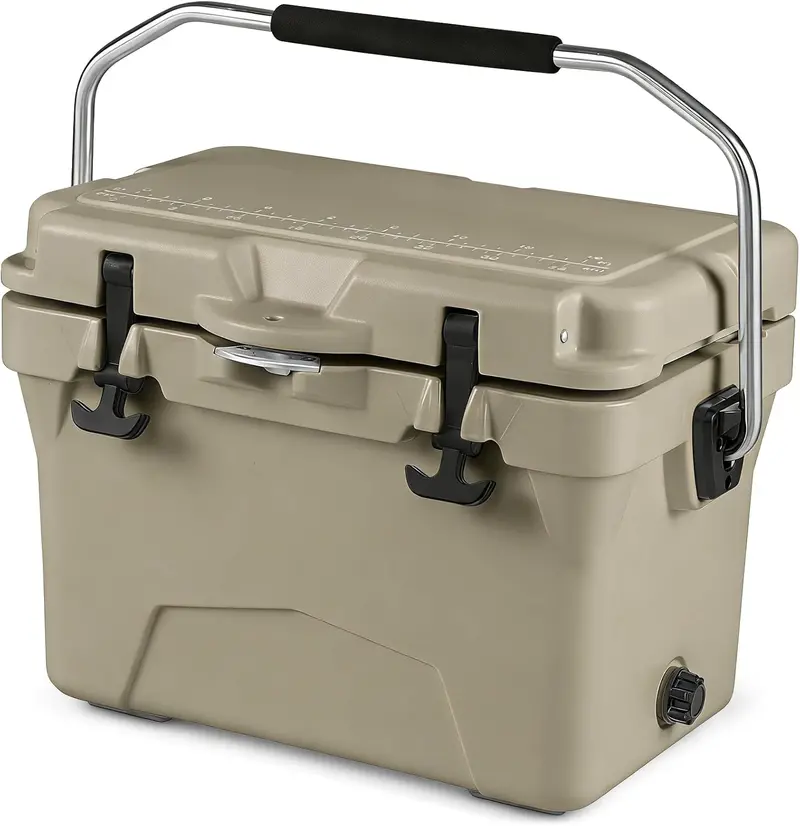 20-Quart Insulated Ice Chest – Portable Handles, Built-in Cup Holders & Measuring Ruler