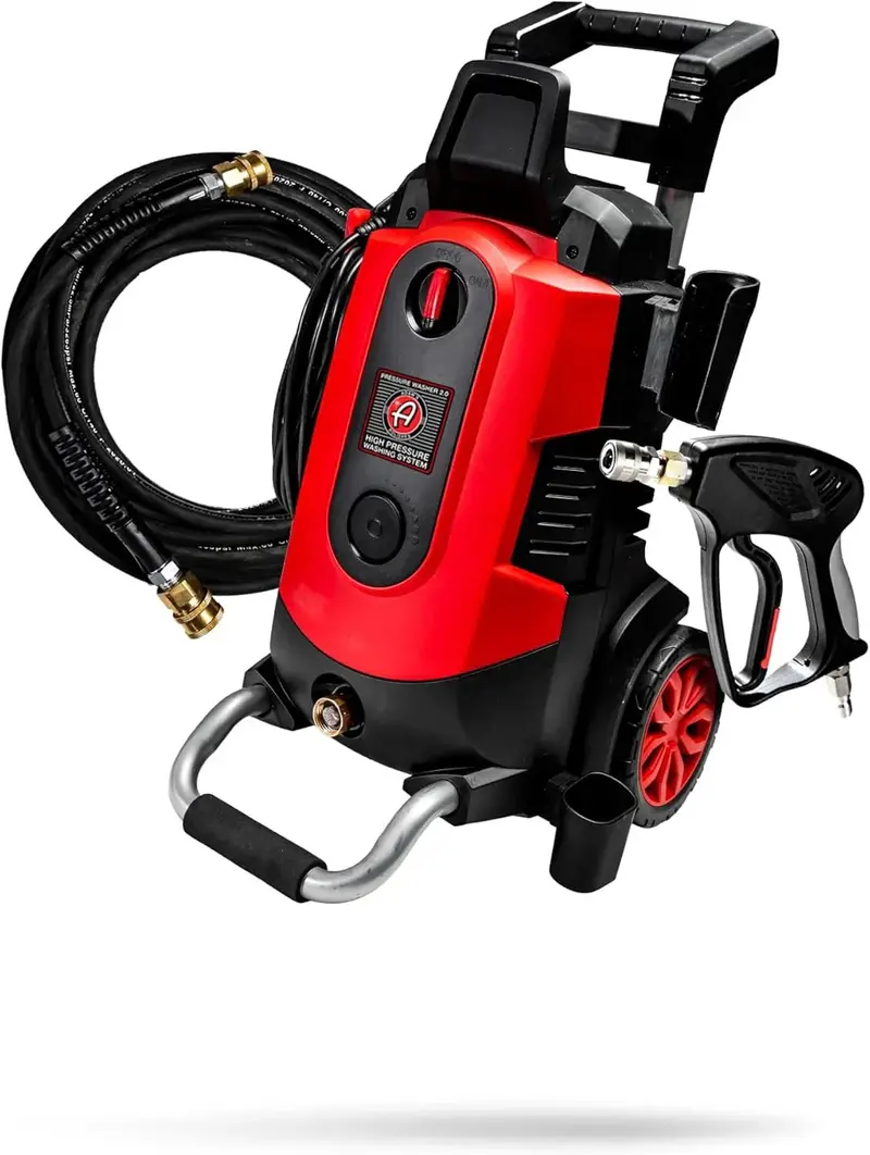2000 PSI Electric Pressure Washer – 1.4 GPM Compact Car & Patio Cleaner with Snub Nose Nozzle, Detergent Tank, and Multi-Surface Attachments