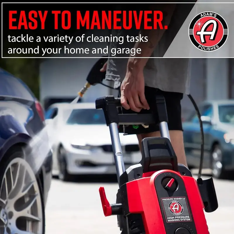 2000 PSI Electric Pressure Washer – 1.4 GPM Compact Car & Patio Cleaner with Snub Nose Nozzle, Detergent Tank, and Multi-Surface Attachments