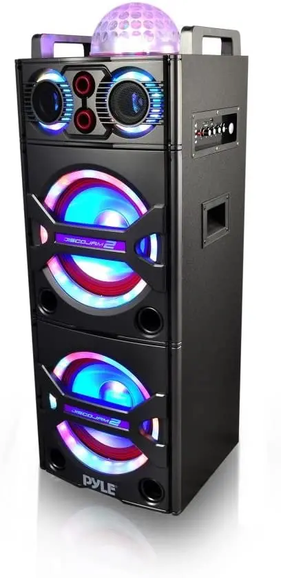 2000W Portable Bluetooth PA Speaker System – Outdoor Sound Tower with Mic, Lights, USB/SD/FM/AUX