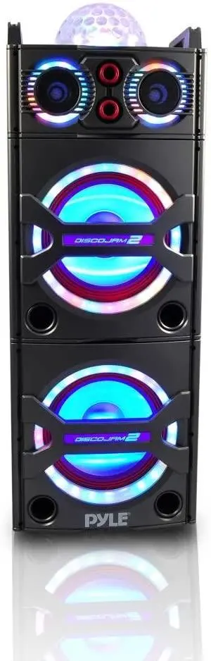 2000W Portable Bluetooth PA Speaker System – Outdoor Sound Tower with Mic, Lights, USB/SD/FM/AUX 2