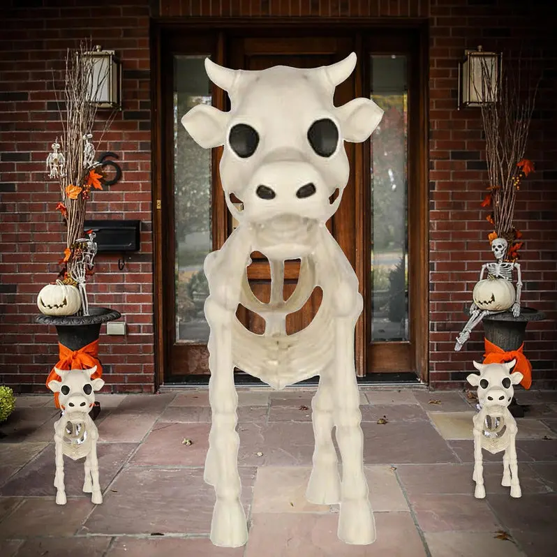 2023 Cow Skeleton Prop – Realistic Farm-Themed Halloween Yard Art