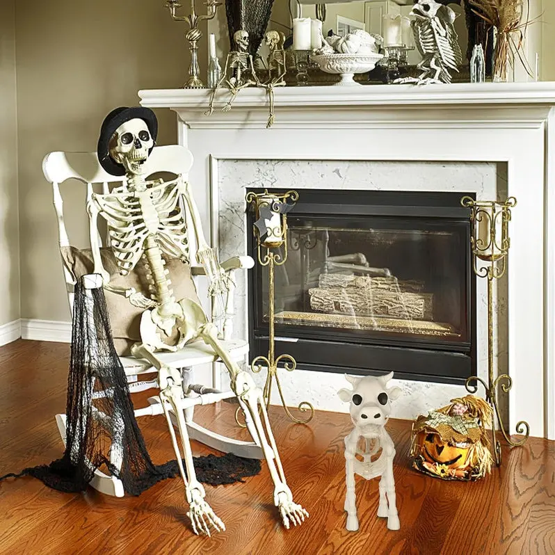 2023 Cow Skeleton Prop – Realistic Farm-Themed Halloween Yard Art