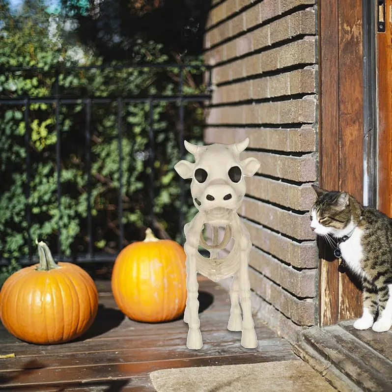 2023 Cow Skeleton Prop – Realistic Farm-Themed Halloween Yard Art