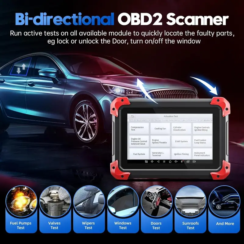 2024 Advanced Bidirectional OBD2 Scanner with ECU Coding, Active Tests & 36+ Reset Functions – Android 10 Tablet, Crank Relearn, 3-Year Updates