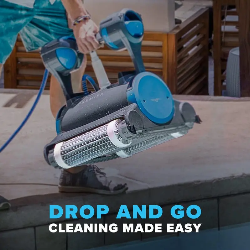 2024 Advanced Robotic Pool Cleaner – For In-Ground Pools up to 50 Feet with Waterline Scrubbing, Dual Filters, and Weekly Scheduling