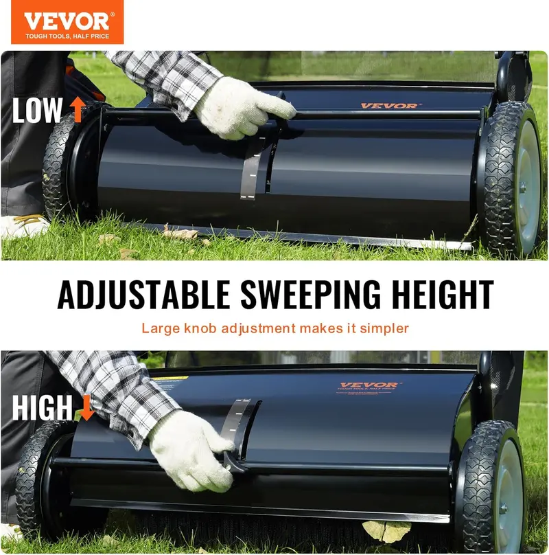 2025 Heavy-Duty 26-Inch Steel Push Lawn Sweeper for Efficient Debris Collection