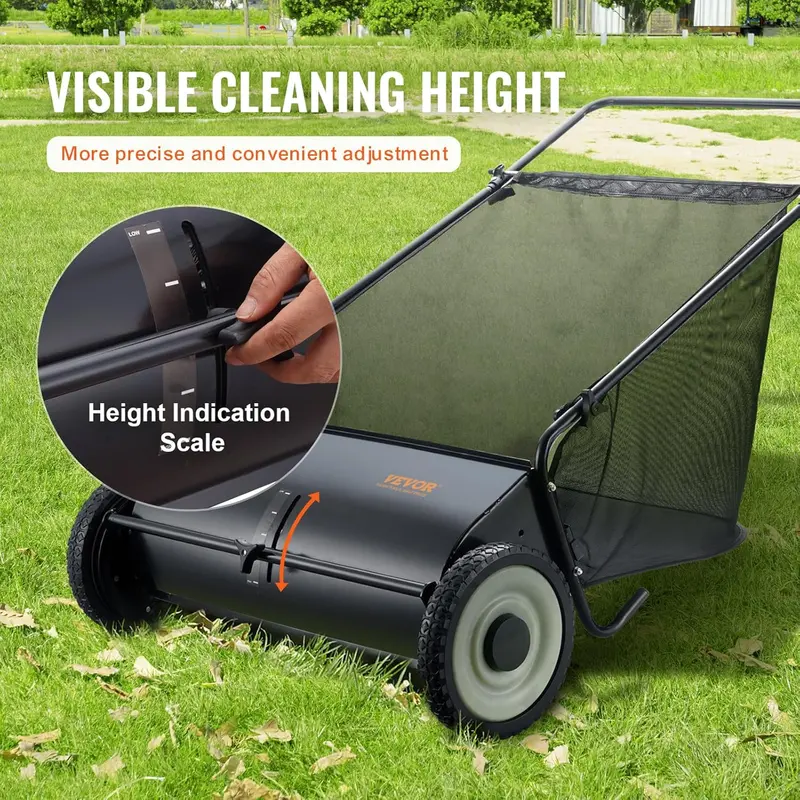 2025 Heavy-Duty 26-Inch Steel Push Lawn Sweeper for Efficient Debris Collection