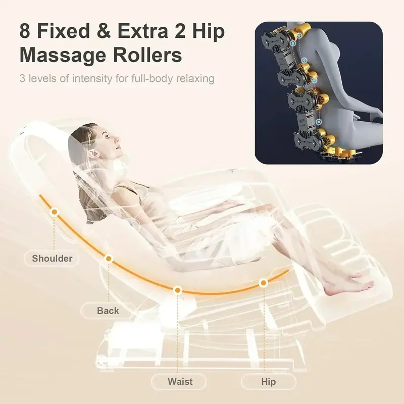 2025 Zero-Gravity Full-Body Massage Chair – 10-Point Roller System with Heat Therapy