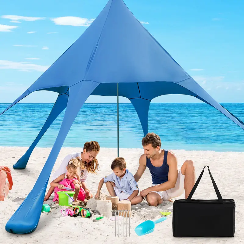 20x20 FT Beach Canopy – UPF50+ Sun Shade Tent with Aluminum Frame & Accessories