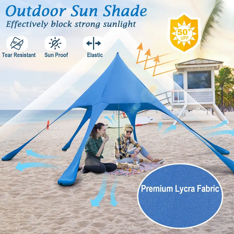 20x20 FT Beach Canopy – UPF50+ Sun Shade Tent with Aluminum Frame & Accessories 2