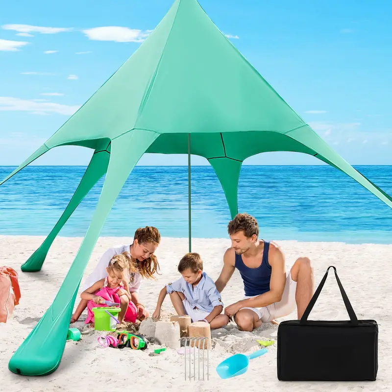 20x20 FT Beach Canopy – UPF50+ Sun Shade Tent with Aluminum Frame & Accessories