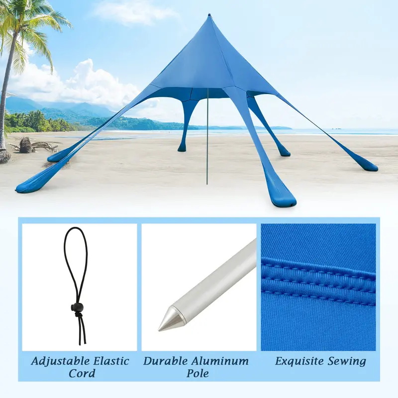 20x20 FT Beach Canopy – UPF50+ Sun Shade Tent with Aluminum Frame & Accessories