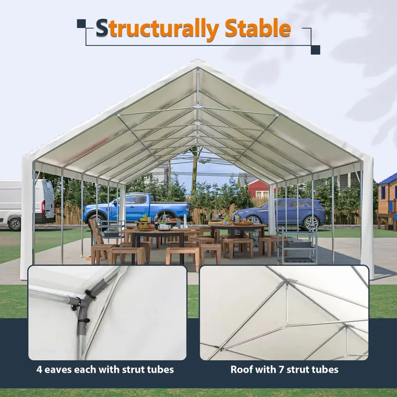 20x40 FT Commercial-Grade Party Tent – Waterproof, Removable Sidewalls, Zipper Door, Includes 3 Storage Bags