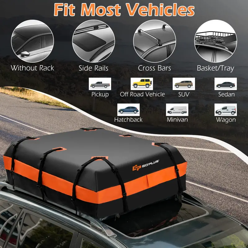 21-Cubic-Foot Rooftop Cargo Carrier Bag – Fully Waterproof Soft Roof Bag for All Vehicles
