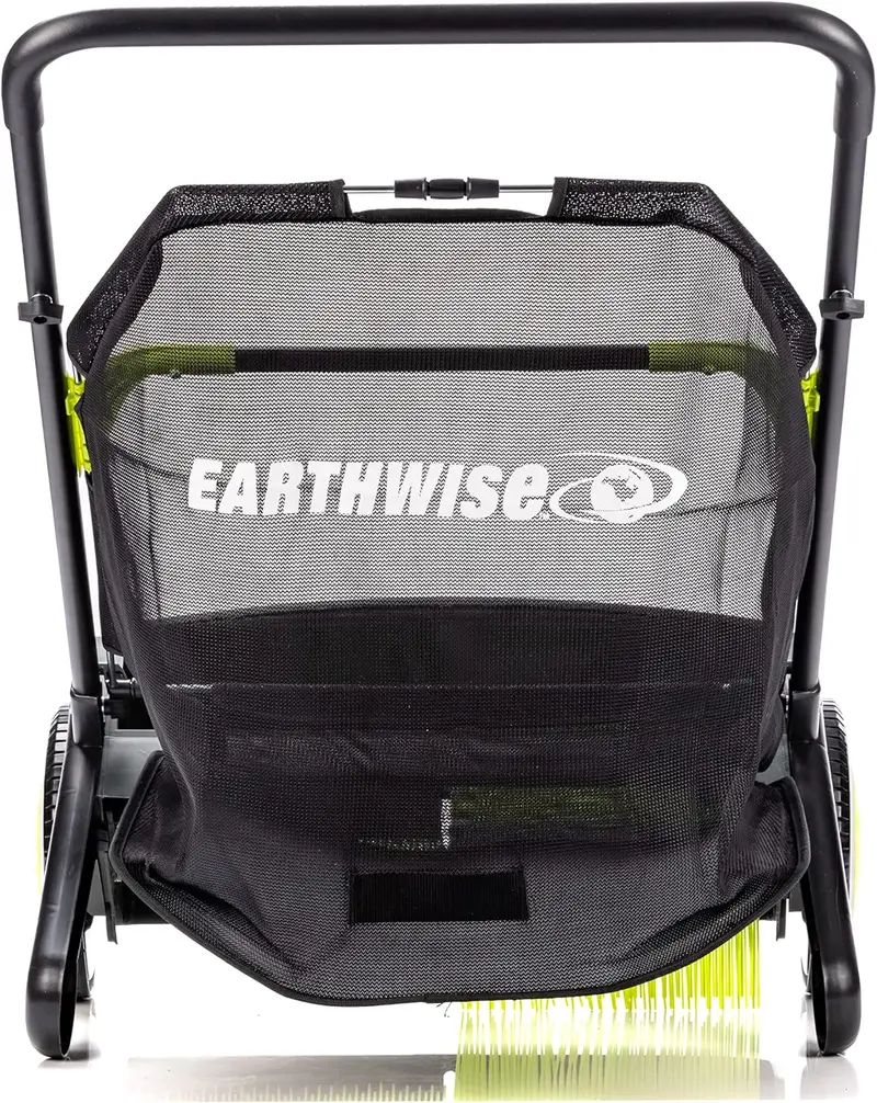 21-Inch Manual Push Lawn Sweeper for Leaves and Grass Clippings – Black