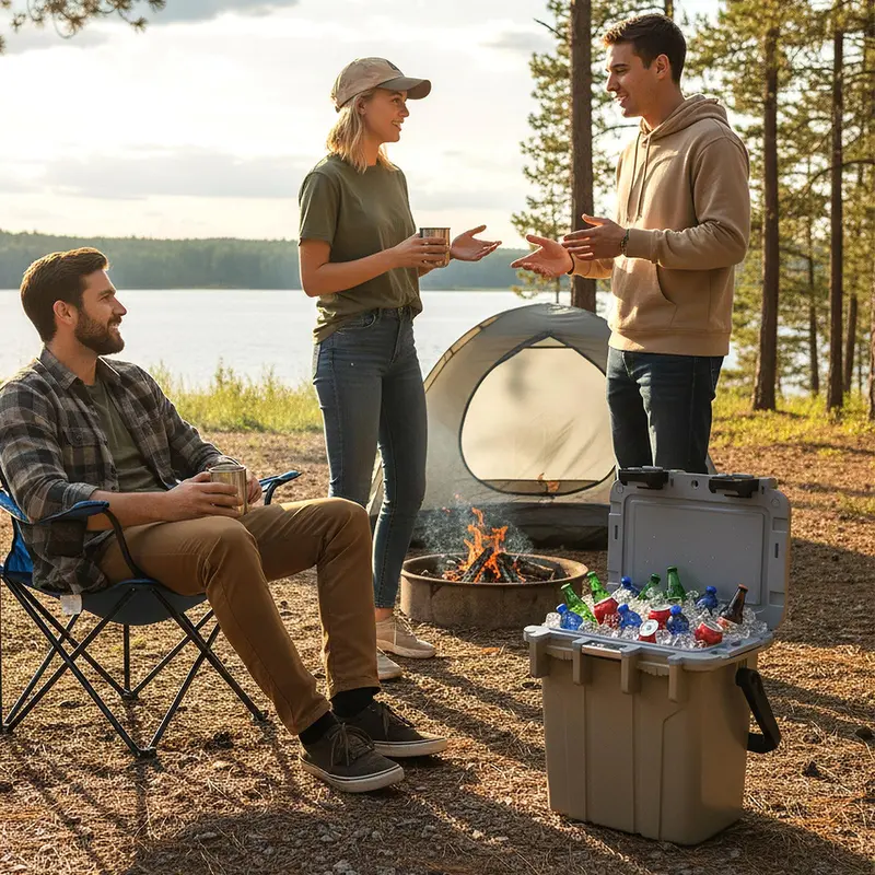 21-Quart Portable Injection-Molded Cooler with Integrated Bottle Opener & Carry Handles