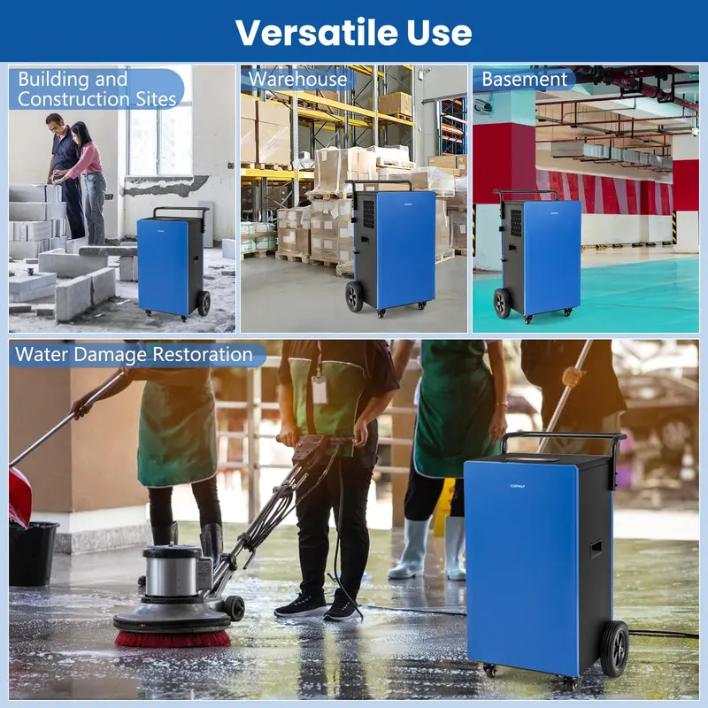 215-Pint Industrial Dehumidifier – Heavy-Duty Commercial Unit with Drain Hose & 24-Hour Timer