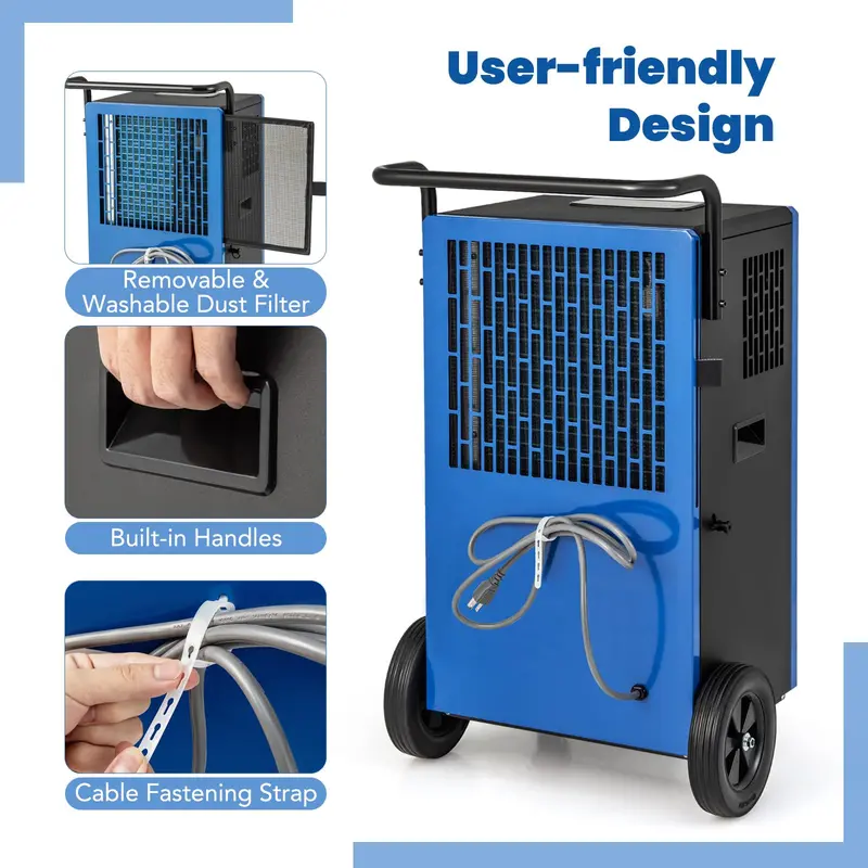 215-Pint Industrial Dehumidifier – Heavy-Duty Commercial Unit with Drain Hose & 24-Hour Timer