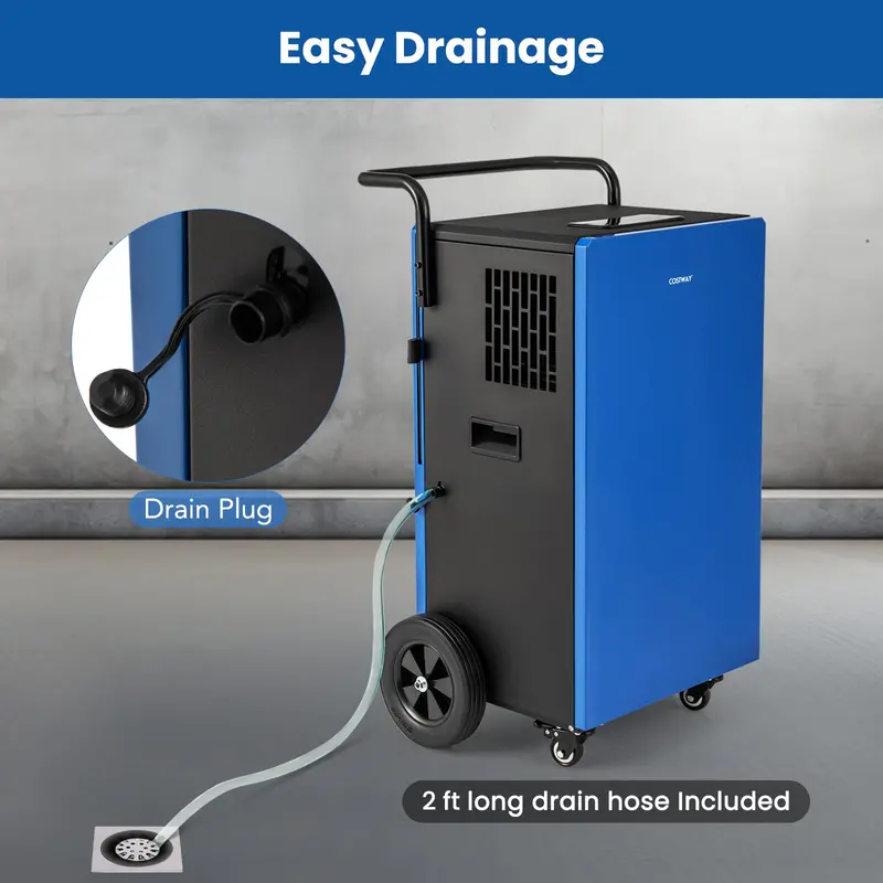 215-Pint Industrial Dehumidifier – Heavy-Duty Commercial Unit with Drain Hose & 24-Hour Timer