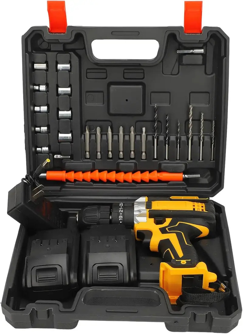21V Lithium-Ion Cordless Drill Driver Kit – Includes Dual Batteries, Fast Charger, and High-Torque Performance