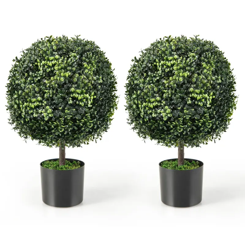 22-Inch Artificial Boxwood Topiary Ball – Lifelike Outdoor or Indoor Decor