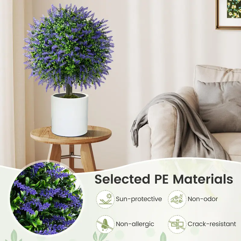 22-Inch Artificial Wisteria Topiary Ball Tree – Vibrant Faux Floral Display with Realistic Branching