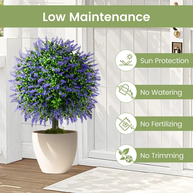22-Inch Artificial Wisteria Topiary Ball Tree – Vibrant Faux Floral Display with Realistic Branching