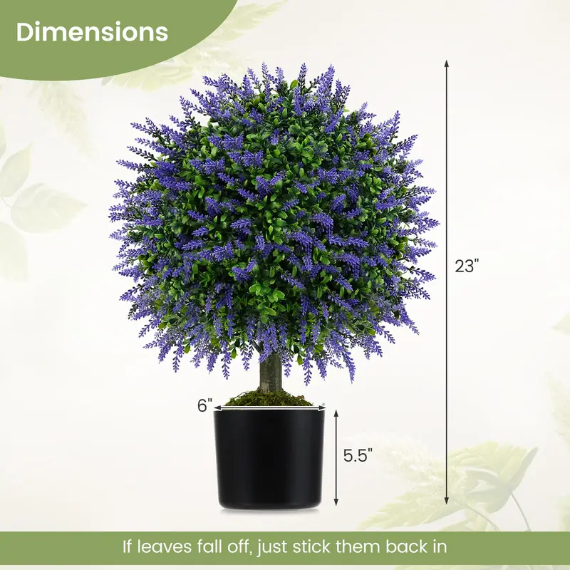 22-Inch Artificial Wisteria Topiary Ball Tree – Vibrant Faux Floral Display with Realistic Branching